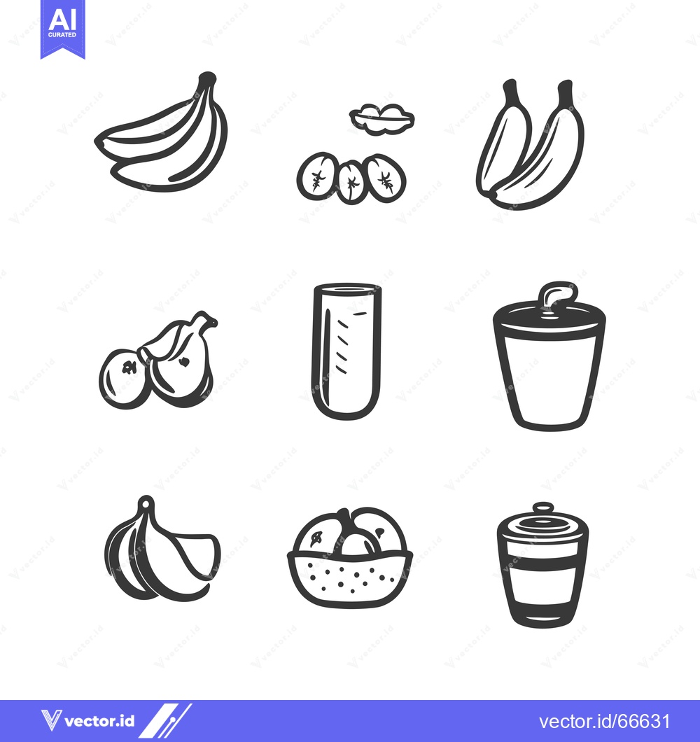 Premium Vector dari Hand-Drawn Illustrations of Bananas and Related Items