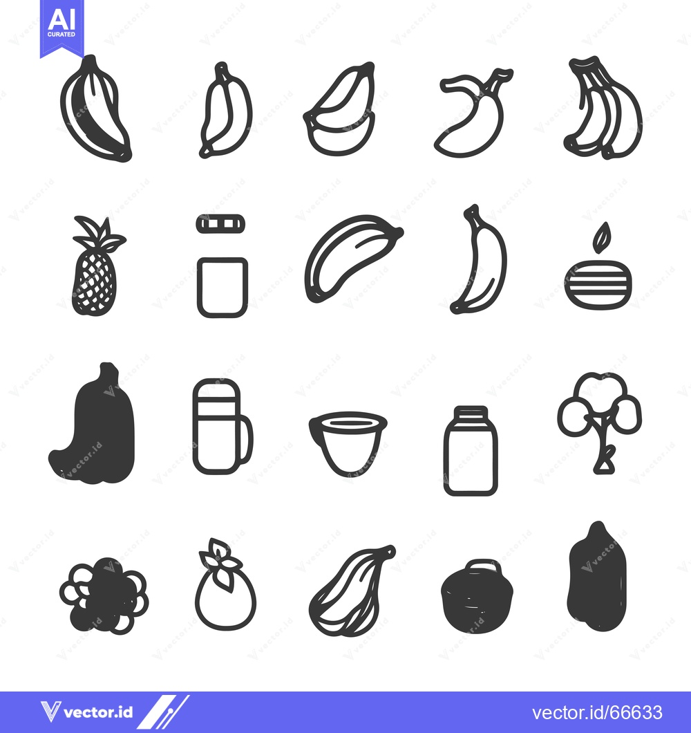 Premium Vector of Hand-drawn Outline Illustrations of Various Fruits