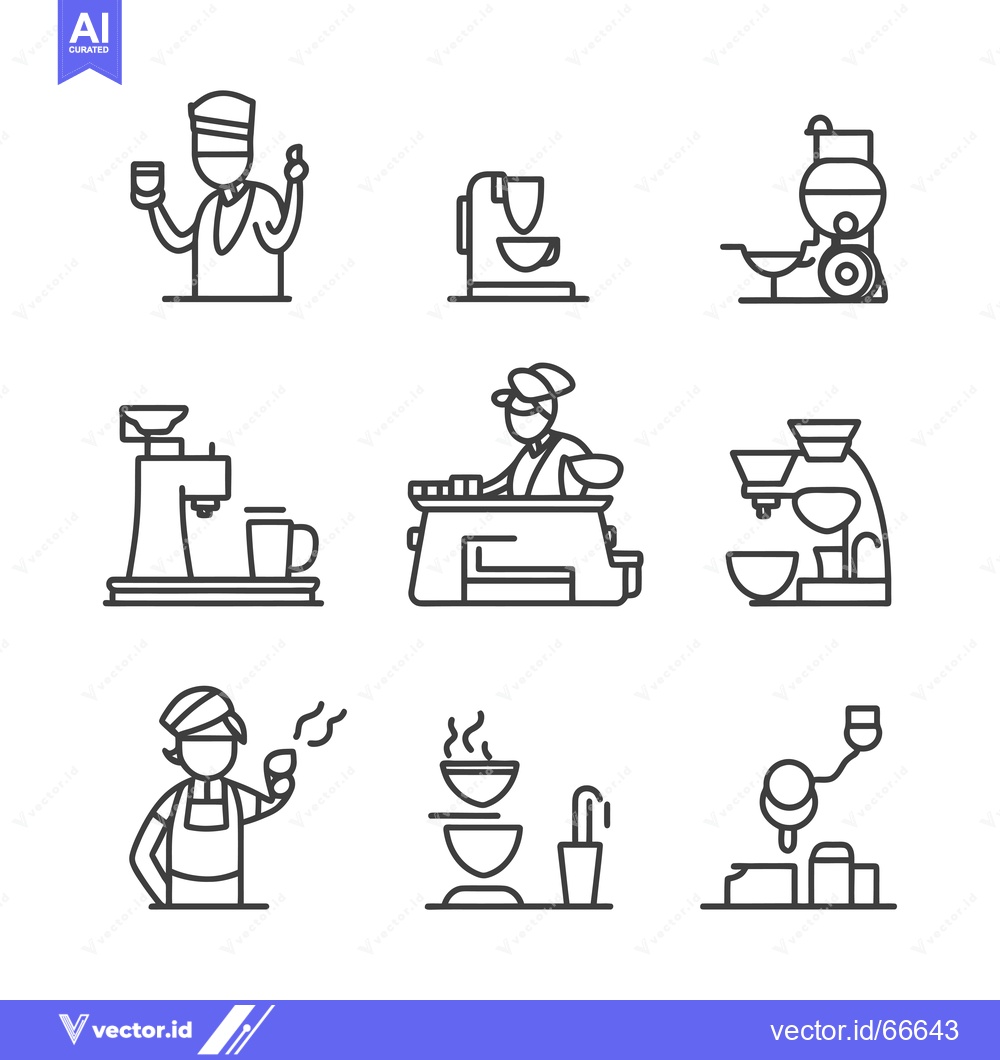 Premium Vector of Barista Making Coffee with Various Coffee Brewing Methods and Equipmen