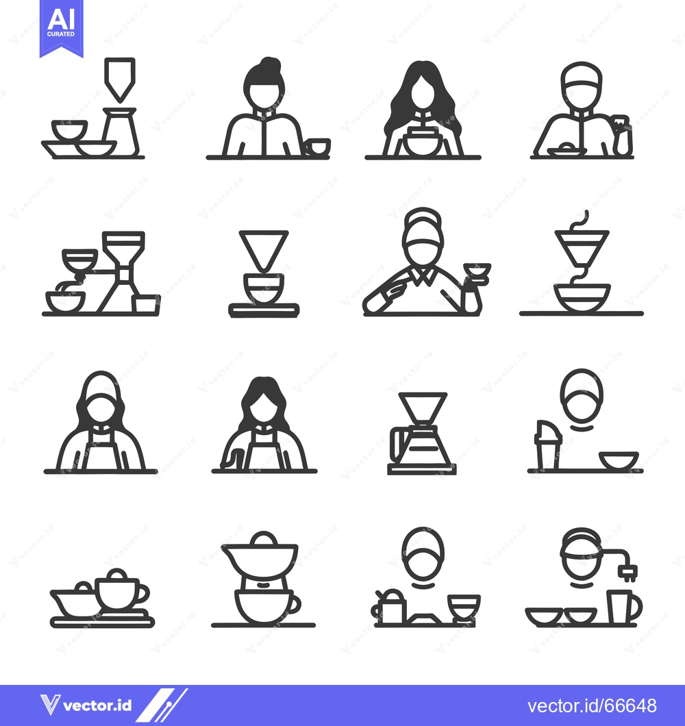Premium Vector dari Coffee and Tea Making and Drinking Icon Set