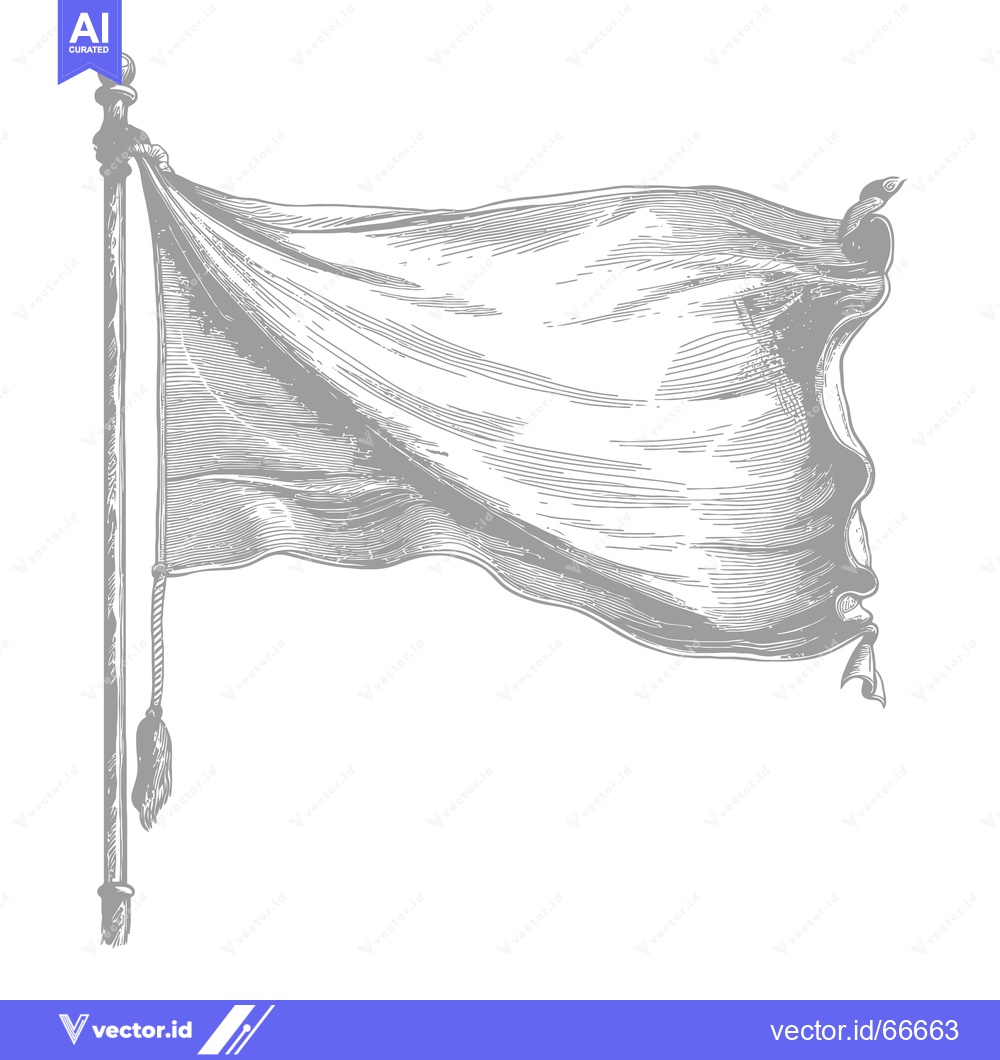 Premium Vector dari A Blank Flag Waving On A Pole