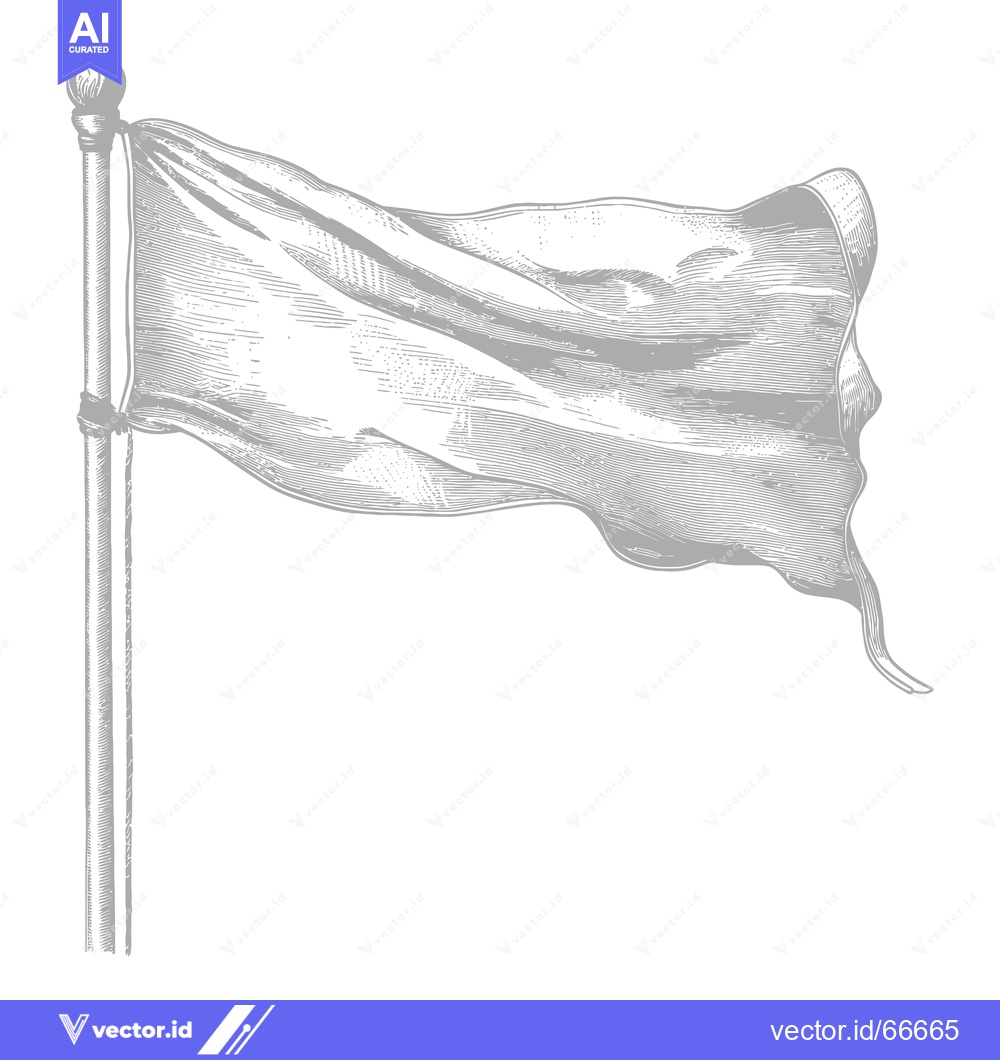 Premium Vector dari Engraving of a Blank Flag Waving in the Wind