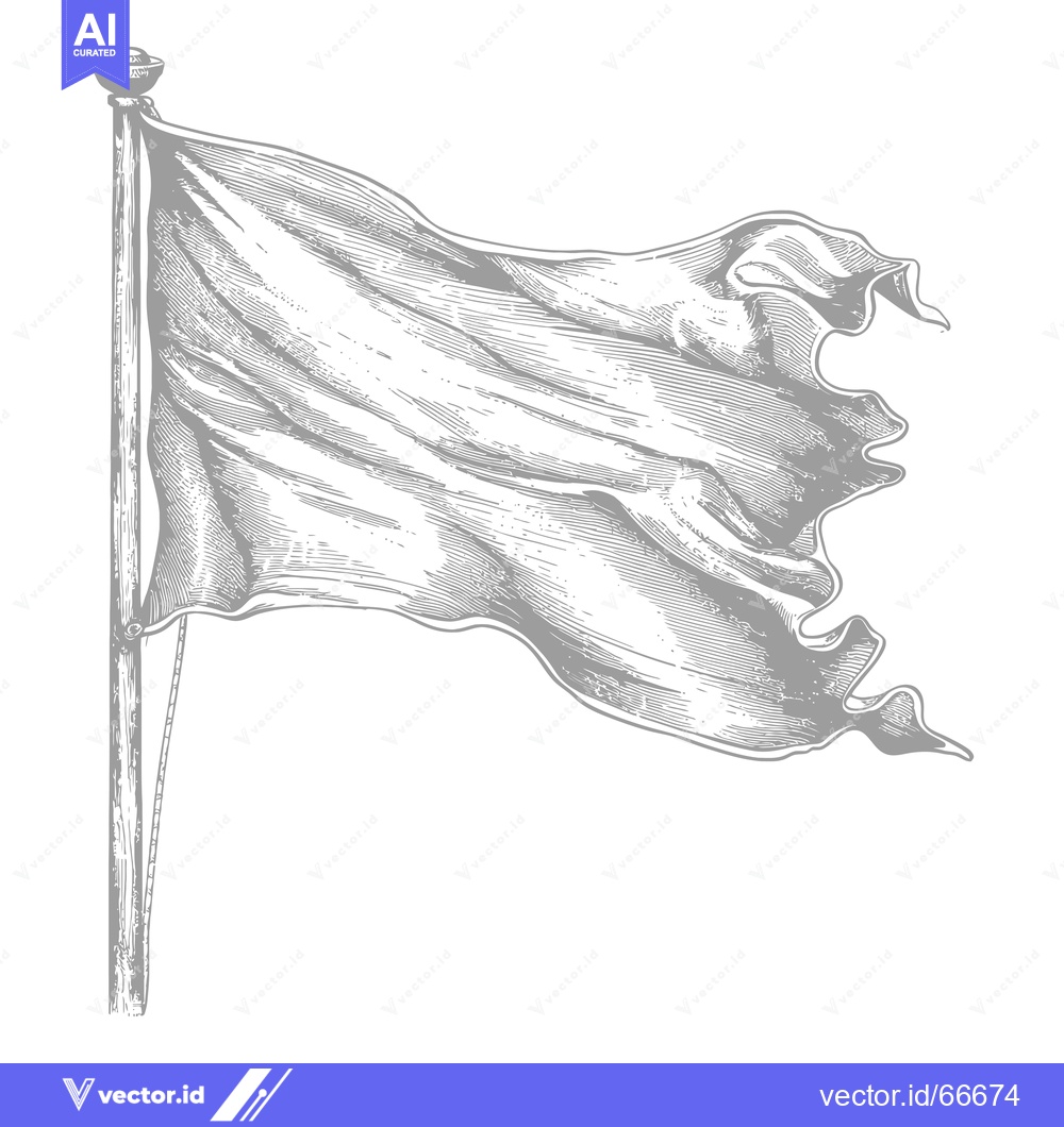 Premium Vector dari A Blank Flag Waving in the Wind