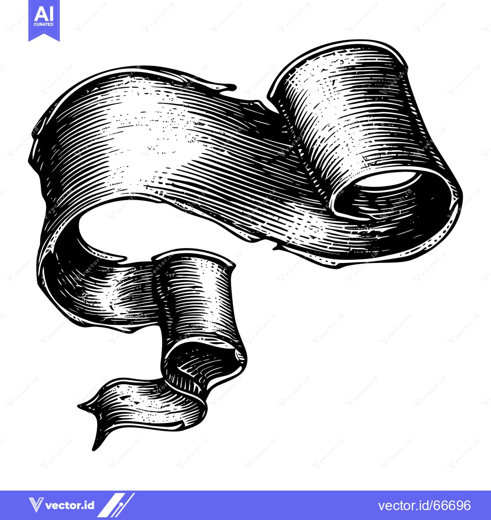 Premium Vector dari Hand-Drawn Black and White Vintage Ribbon Banner