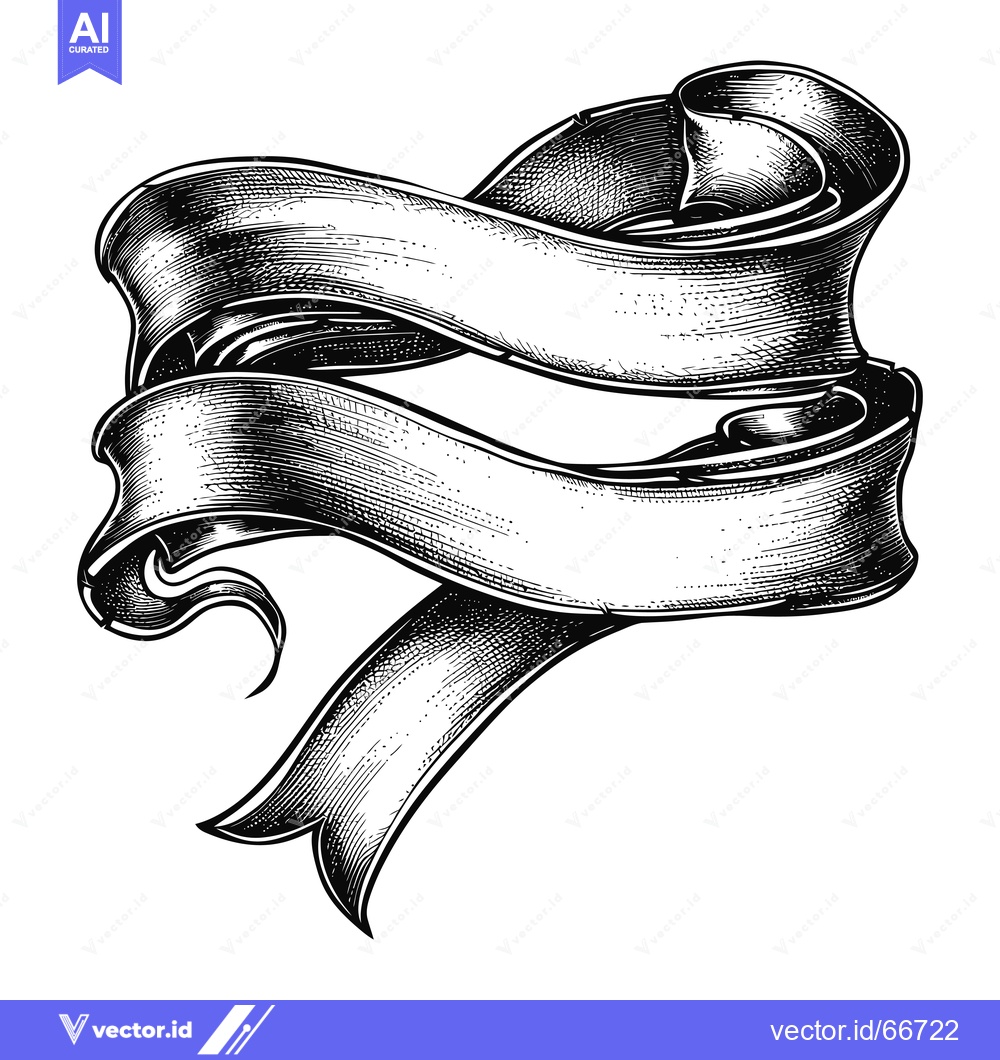 Premium Vector dari Hand-Drawn Vintage Ribbon Banner Illustration