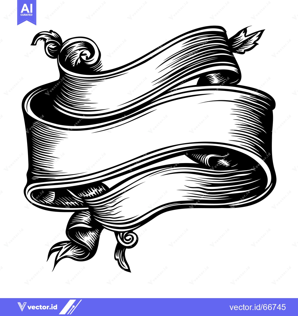 Premium Vector of Ornate Banner with Scroll Design and Floral Accents