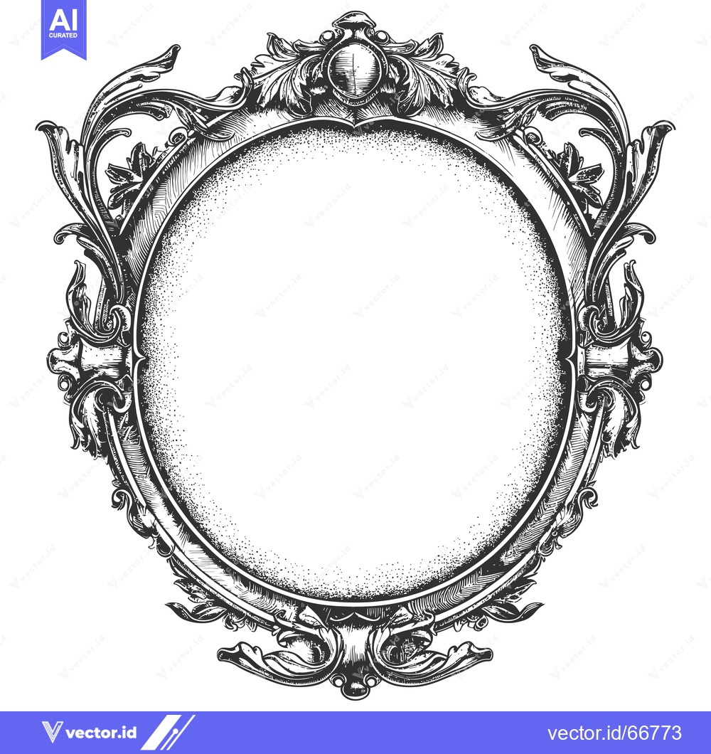 Premium Vector of Ornate Circular Frame with Floral Motifs