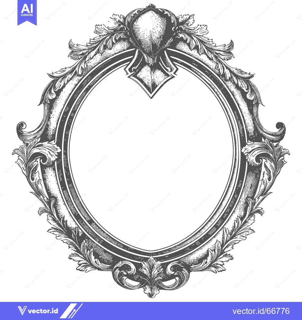 Premium Vector dari Ornate Oval Frame with Intricate Floral Details