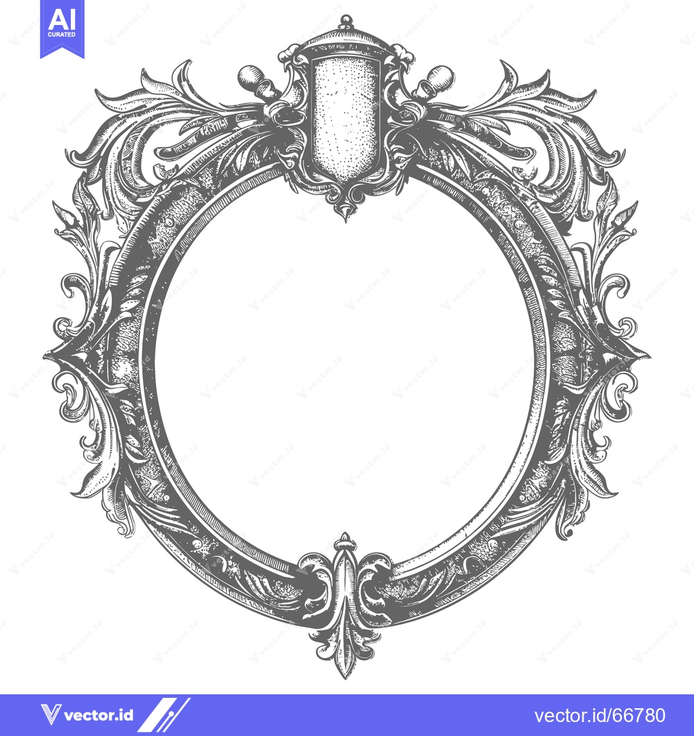 Premium Vector of Ornate Circular Frame with Fleur-de-lis and Shield
