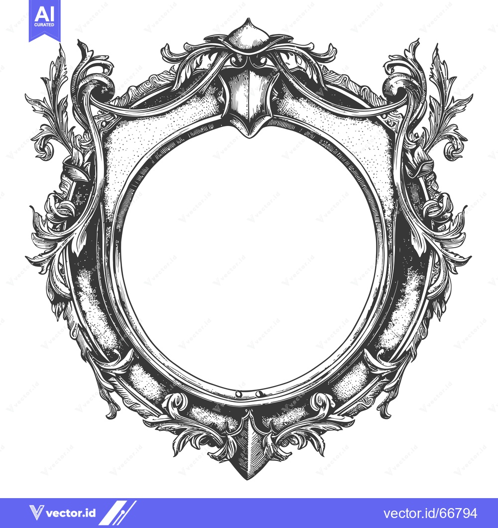 Premium Vector dari Ornate Circular Frame with Intricate Floral Details