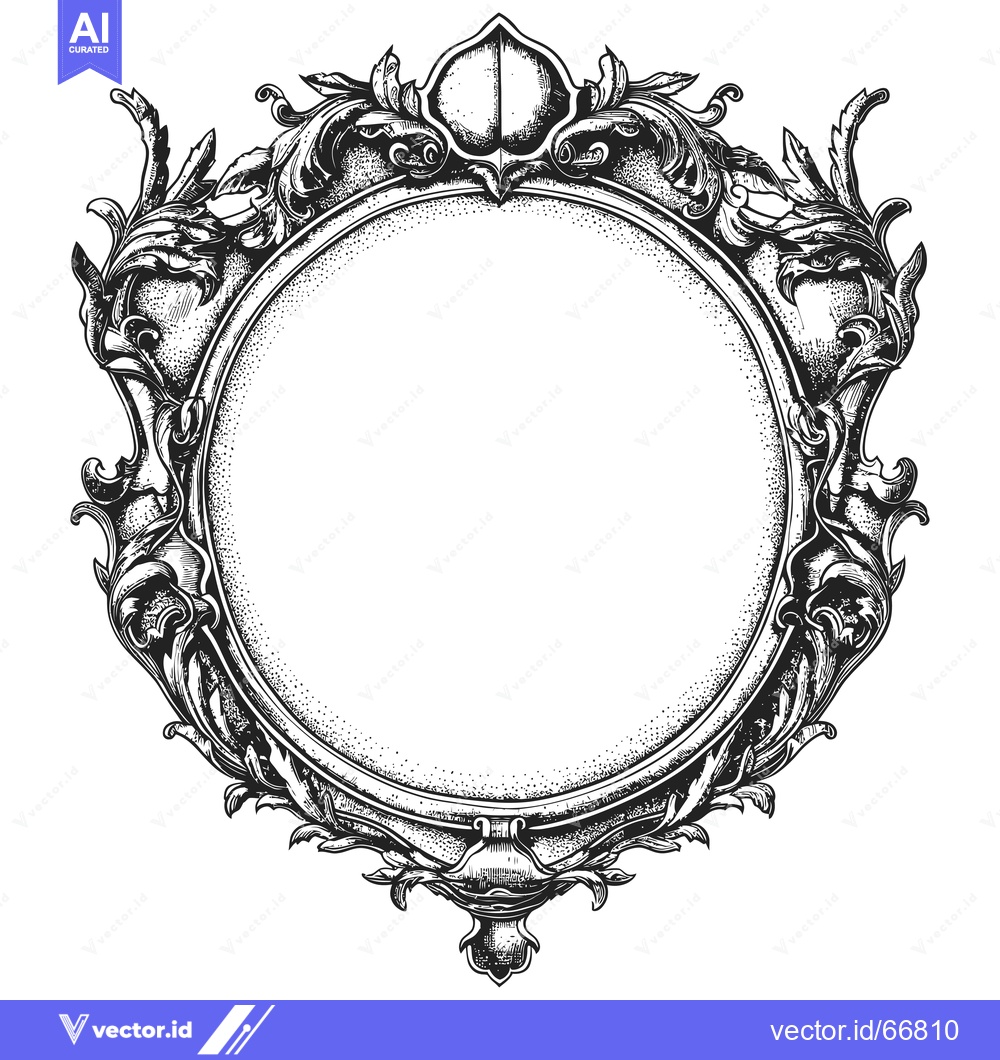 Premium Vector dari Ornate Circular Frame with Floral Motifs
