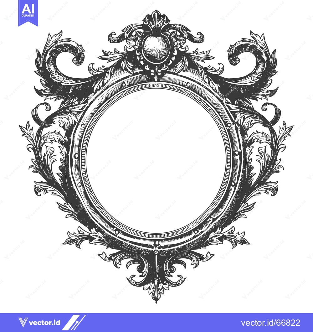 Premium Vector of Ornate Circular Frame with Floral Flourishes