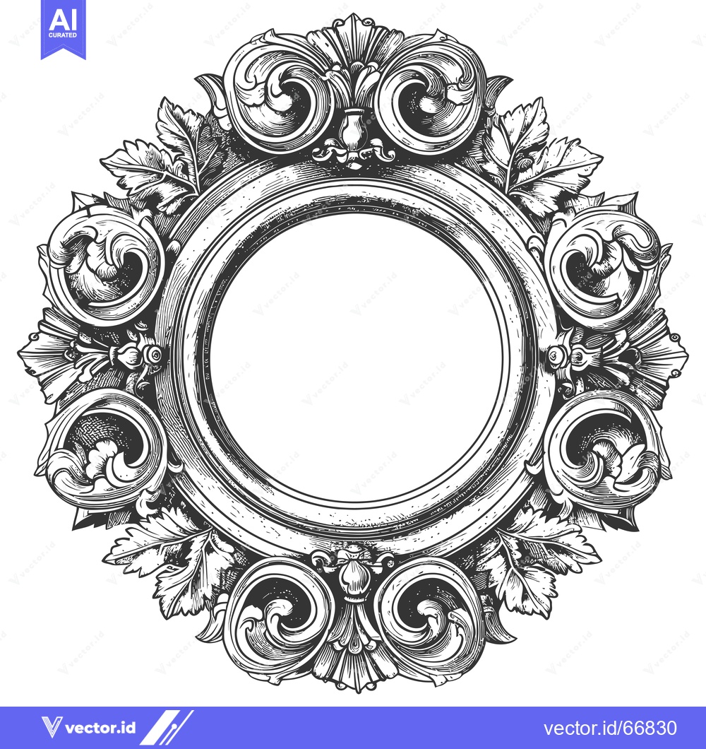 Premium Vector dari Ornate Circular Frame with Floral Motifs