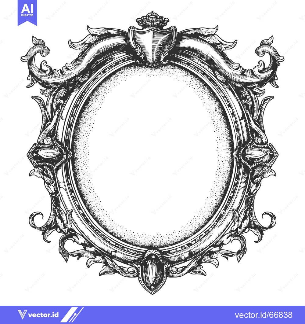 Premium Vector dari Ornate Circular Frame with Crown and Shield