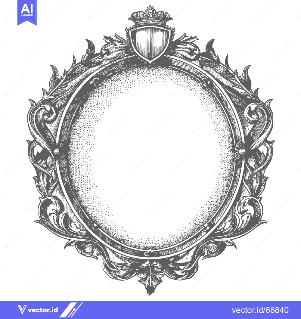 Premium Vector dari Ornate Circle Frame with Crown and Shield