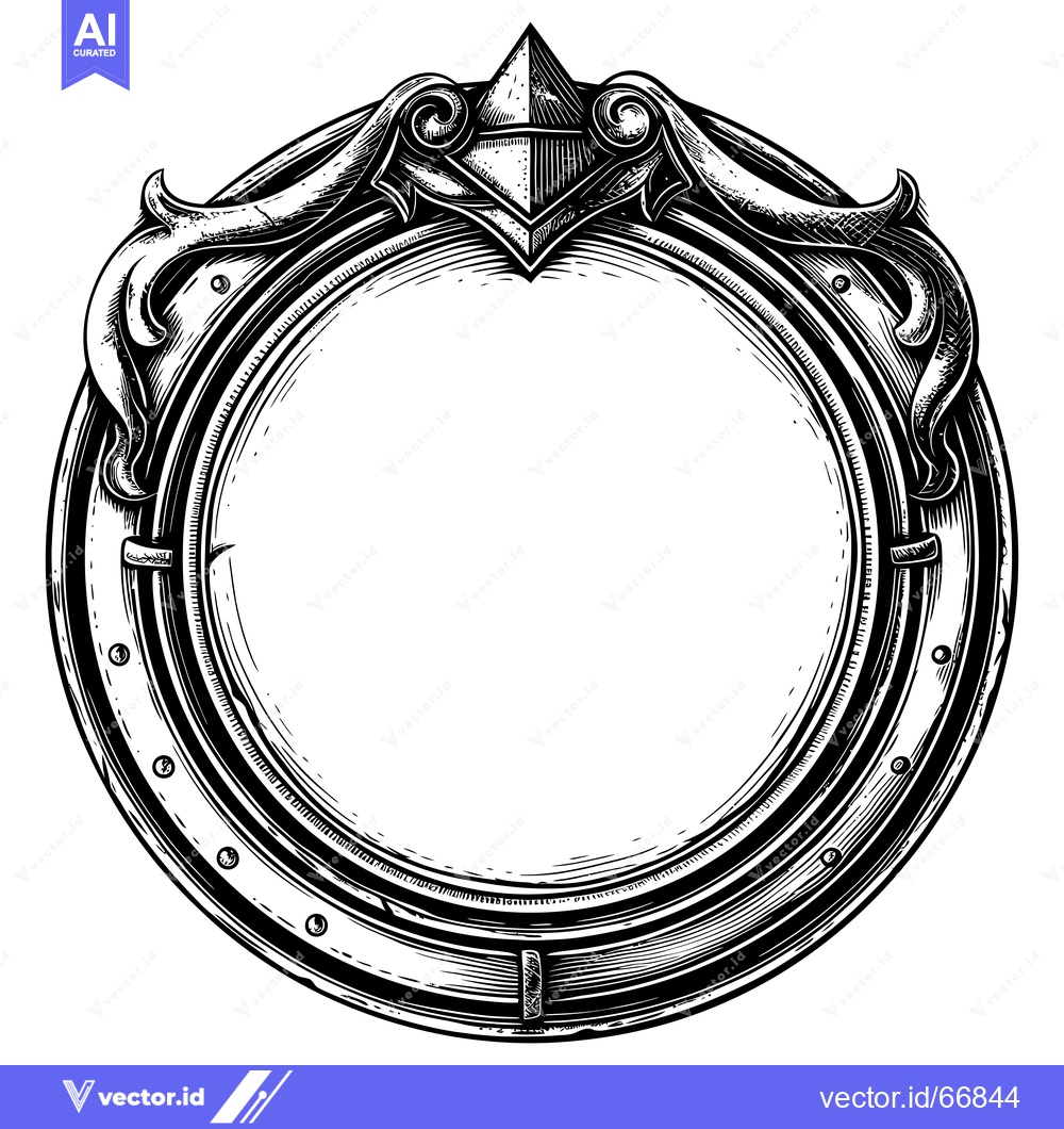 Premium Vector of Ornate Circular Frame with a Spiked Top