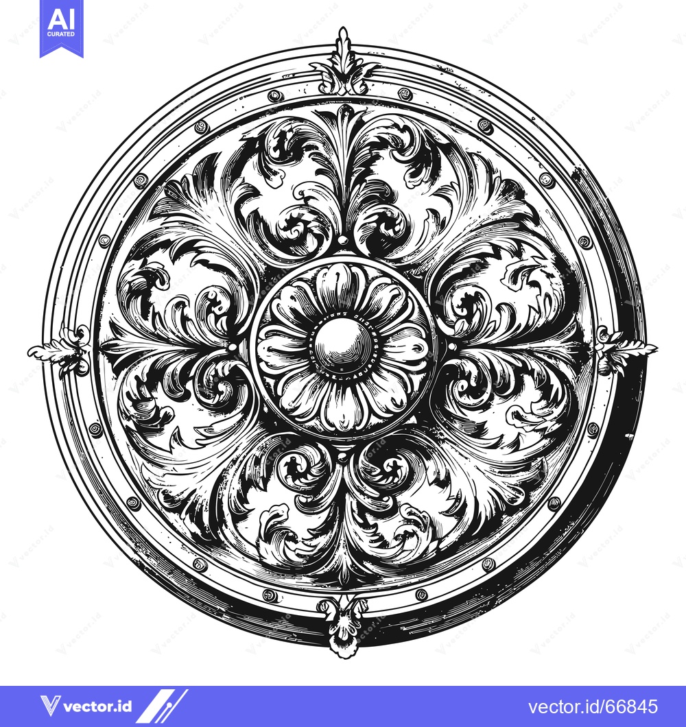 Premium Vector of Ornate Circular Design with Floral Motifs