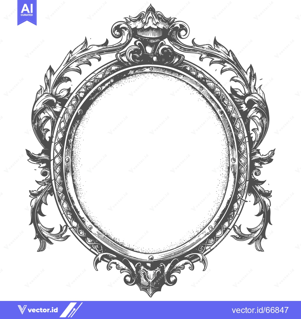 Premium Vector of Ornate Circular Frame with Floral Motifs
