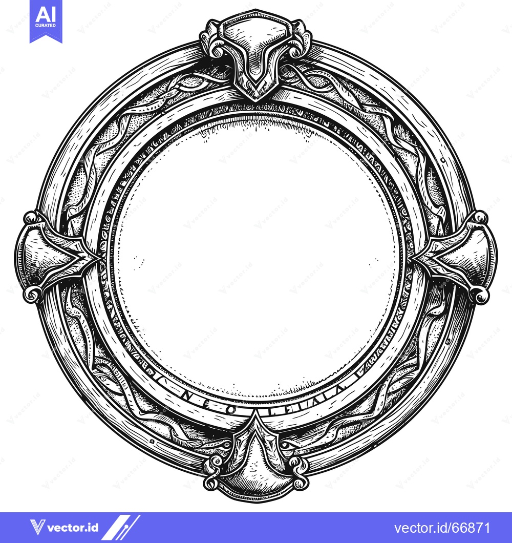 Premium Vector dari Ornate Circular Frame with Intricate Design and Text