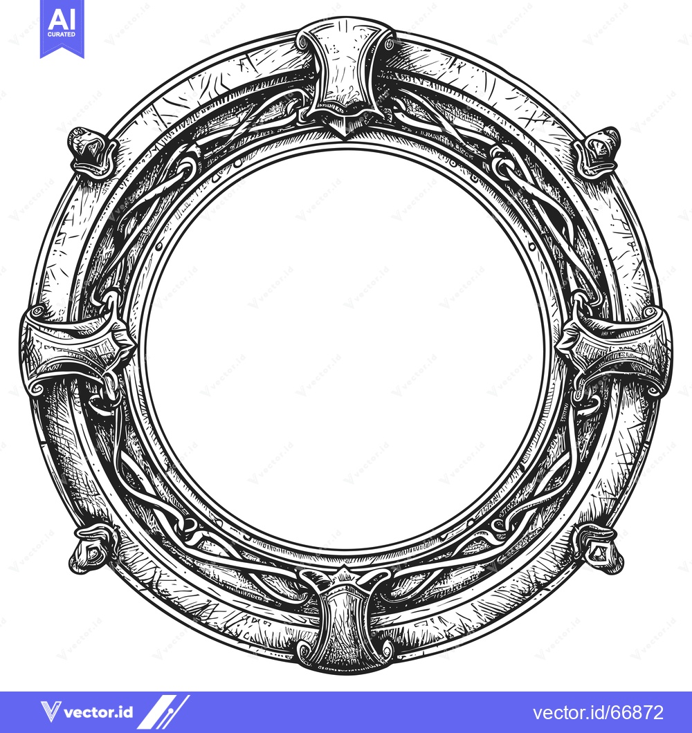 Premium Vector dari Ornate Circular Frame with Intricate Detailing and  Floral Motifs