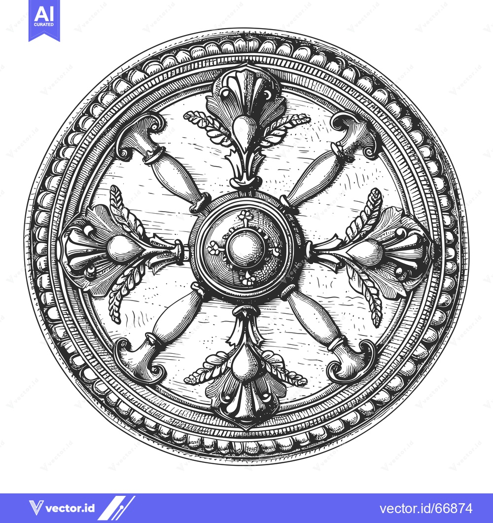 Premium Vector dari Ornate Circular Design with Intricate Floral Motifs