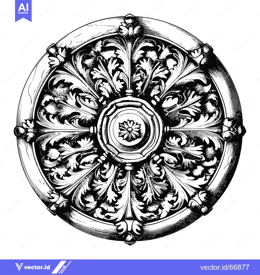 Premium Vector of Circular Ornamental Design with Floral Motifs