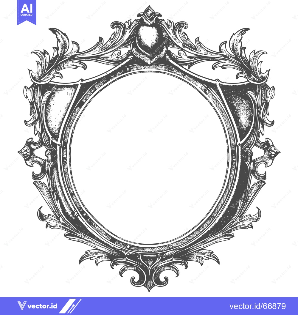 Premium Vector dari Ornate Circular Frame with Flourishes and Detail