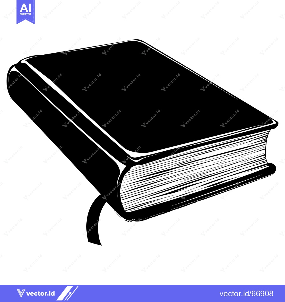 Premium Vector dari A Silhouette of a Closed Book with Visible Pages