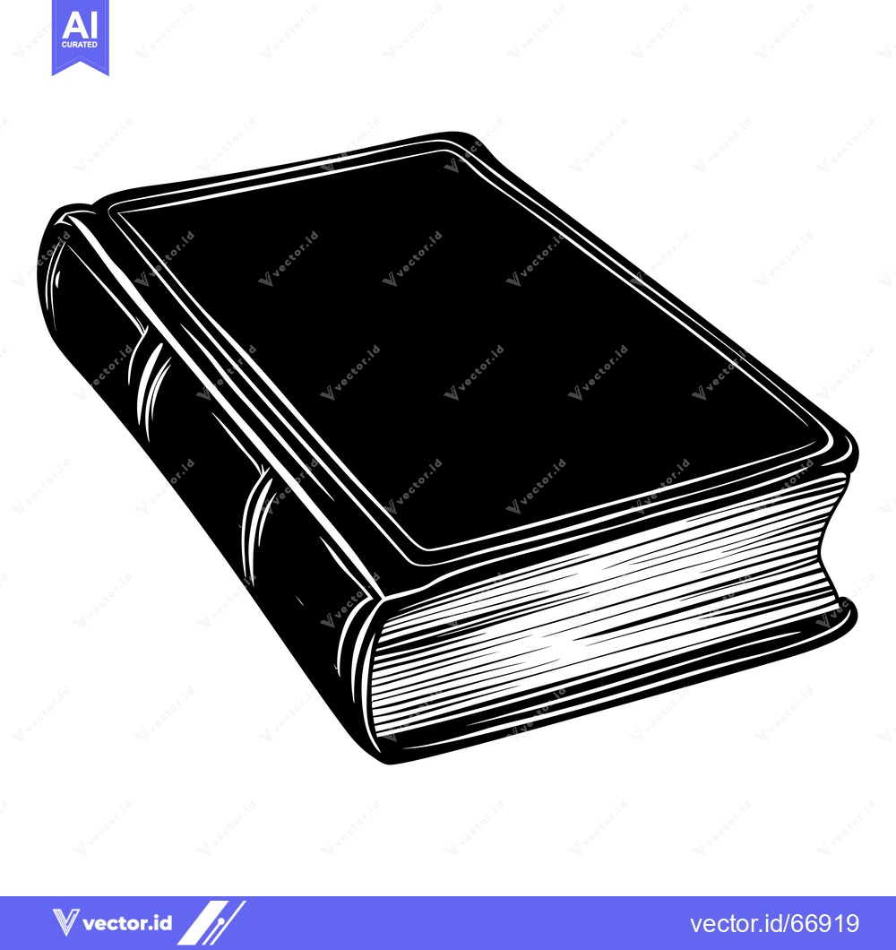 Premium Vector of A Black and White Illustration of a Closed Book