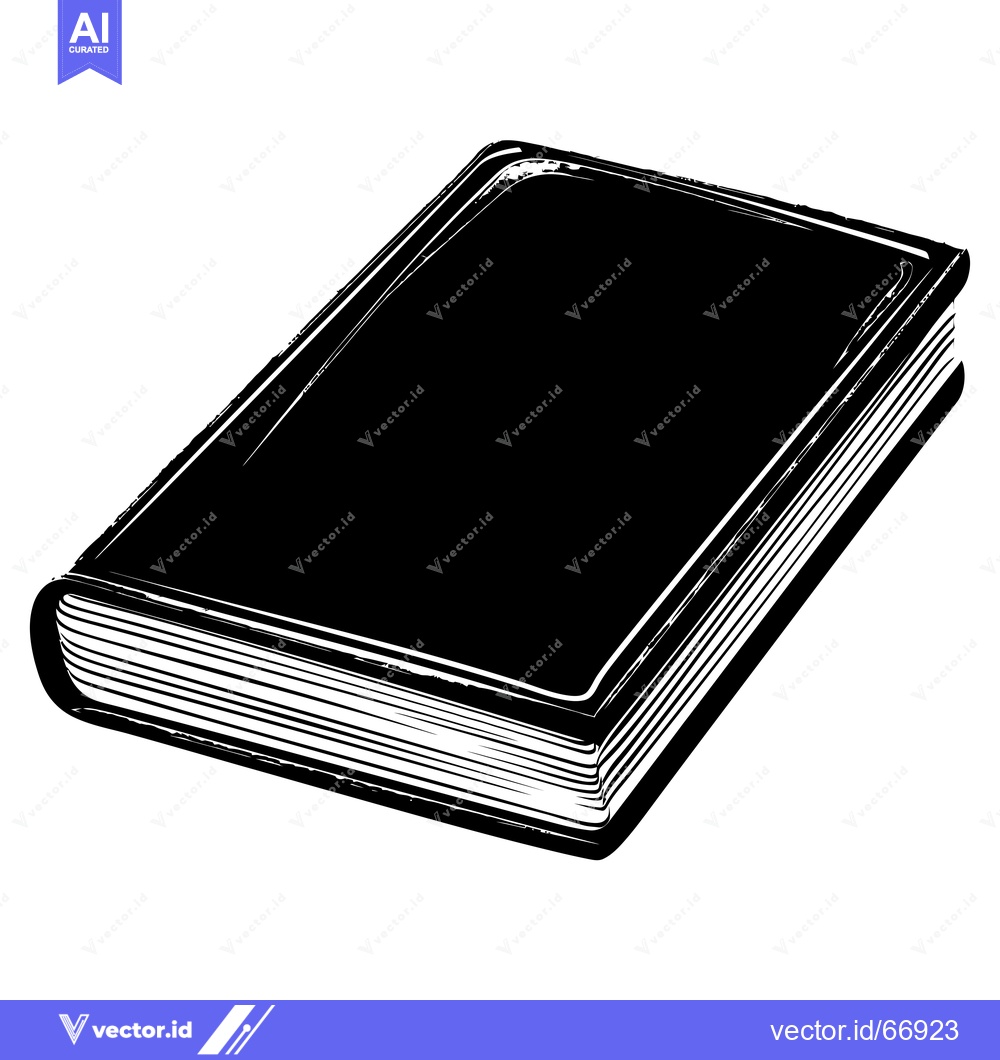 Premium Vector dari Black and White Sketch of a Closed Book