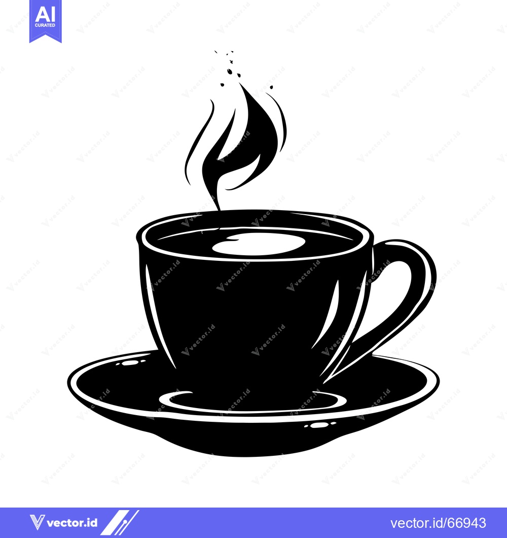 Premium Vector dari Steaming Cup of Coffee with a Saucer