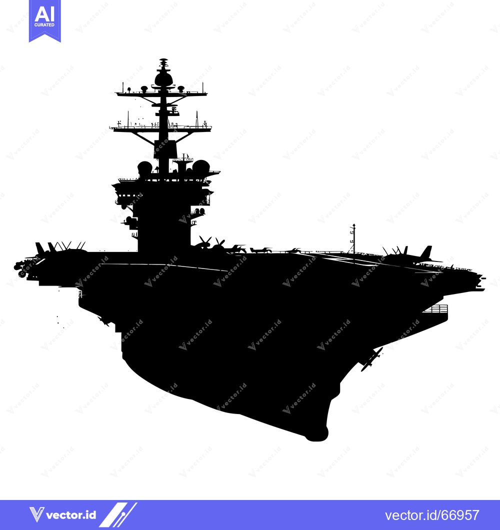 Premium Vector dari Silhouette of an Aircraft Carrier with Planes