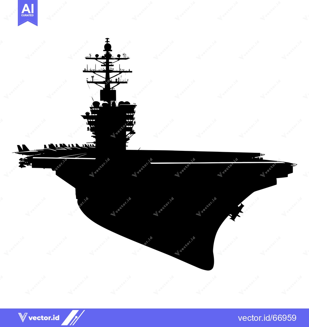 Premium Vector dari Black and White Silhouette of an Aircraft Carrier