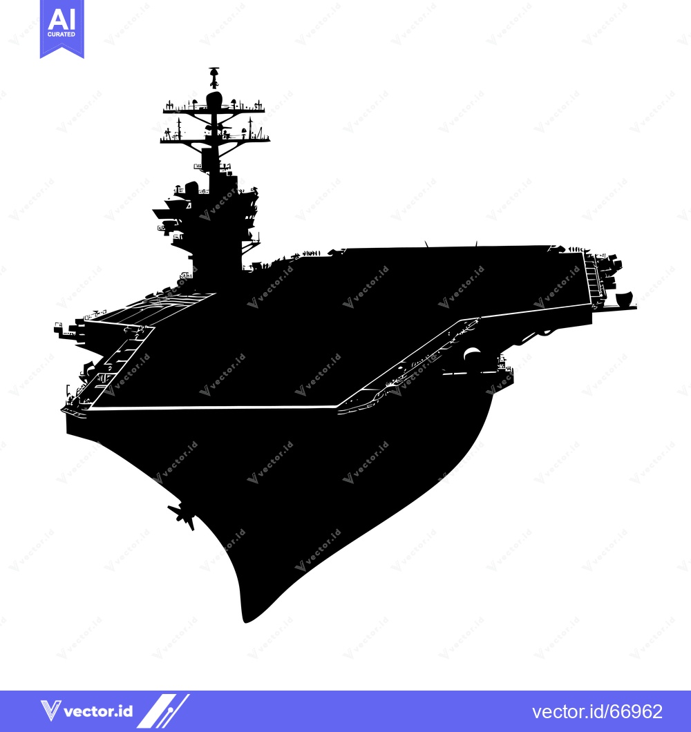 Premium Vector dari Black and White Silhouette of an Aircraft Carrier