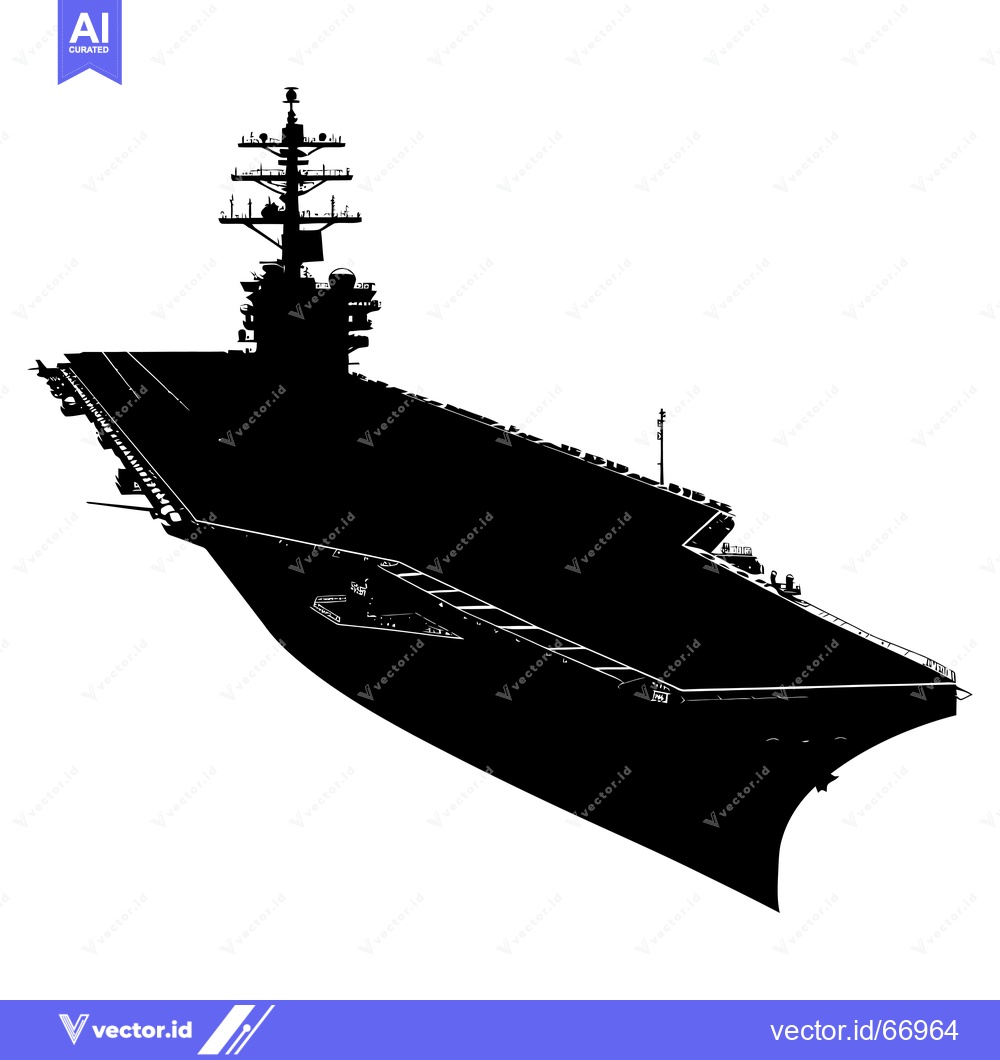 Premium Vector dari Black and White Silhouette of a Navy Aircraft Carrier