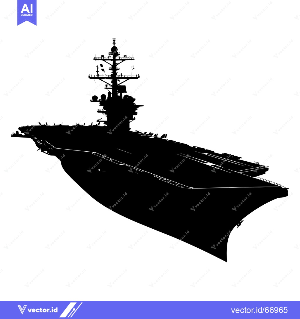 Premium Vector dari Black and White Silhouette of an Aircraft Carrier