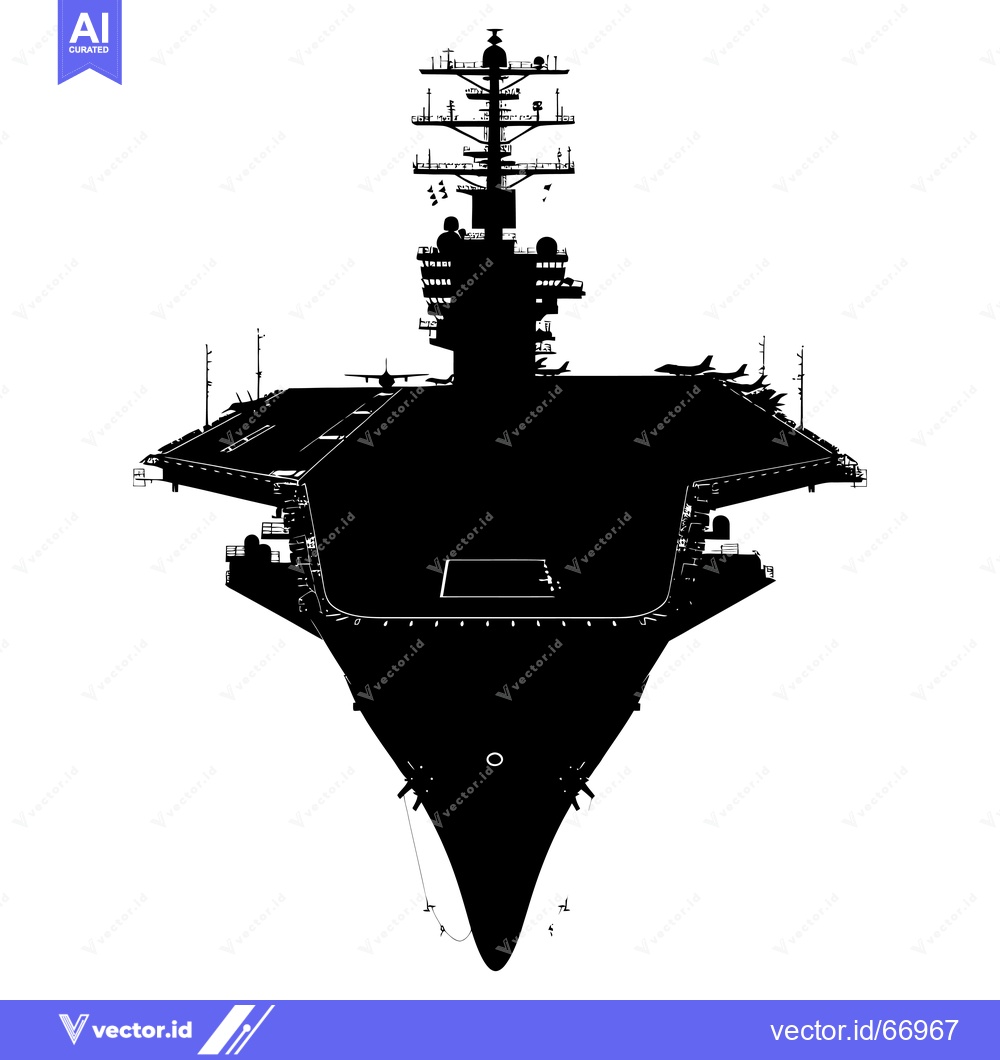Premium Vector dari Silhouette of an Aircraft Carrier with Planes
