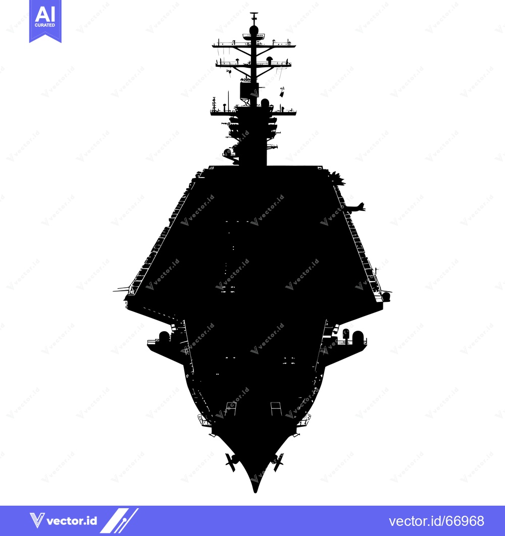 Premium Vector dari Black and White Silhouette of an Aircraft Carrier Viewed from Below