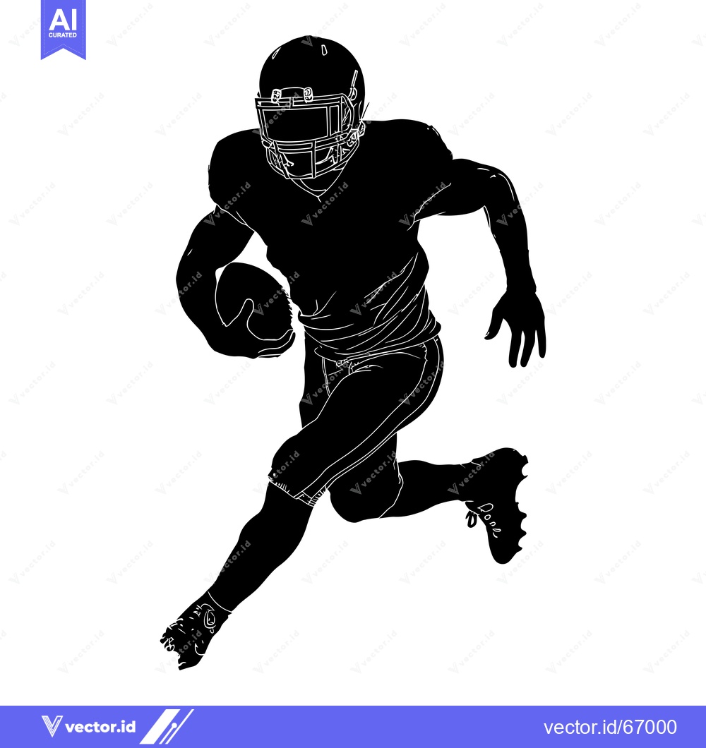 Premium Vector of Silhouette of a Football Player Running with a Ball
