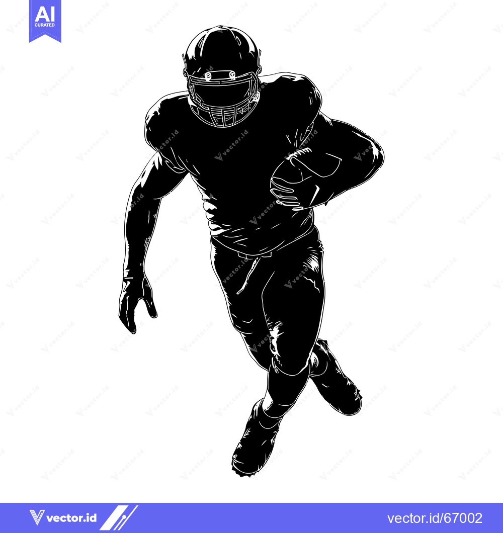 Premium Vector of Silhouette of a Football Player Running with the Ball