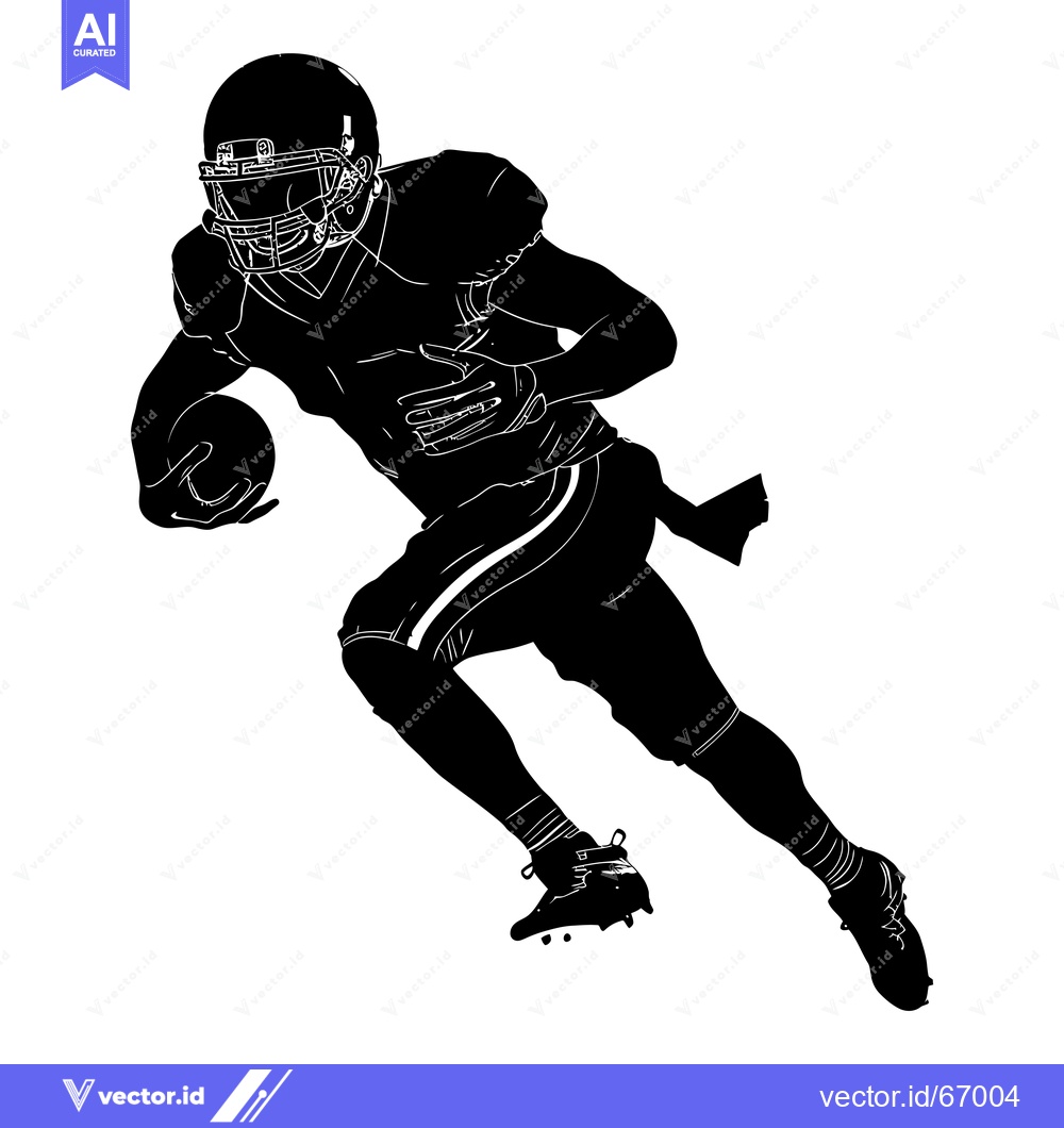 Premium Vector dari Silhouette of a Football Player Running with the Ball