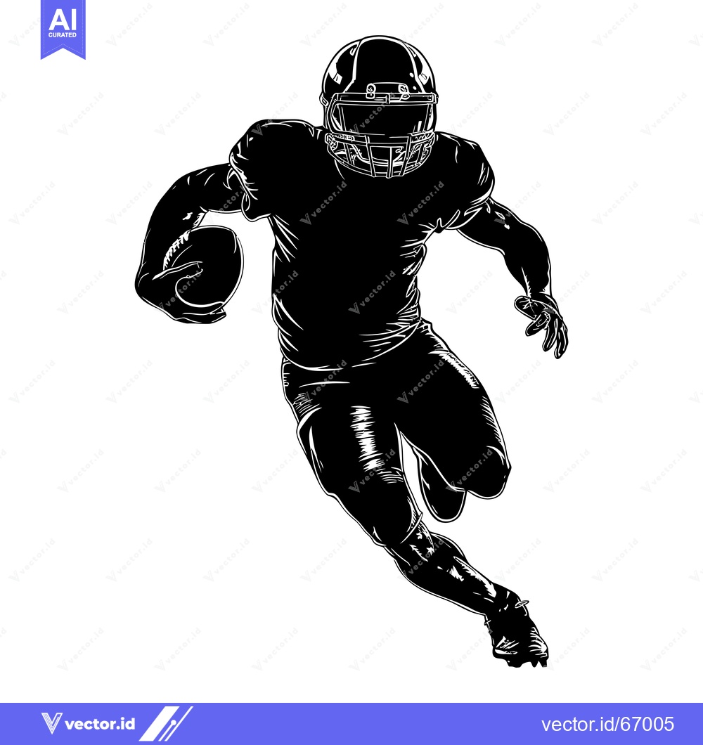Premium Vector of Silhouette of a Football Player Running with the Ball