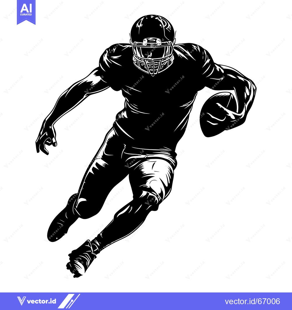 Premium Vector dari Silhouette of a Football Player Running with the Ball
