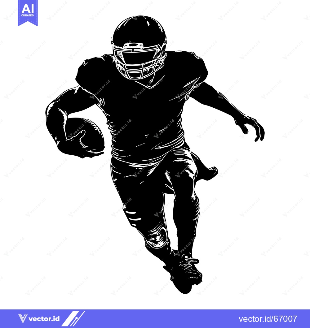 Premium Vector dari Silhouette of a Football Player Running with the Ball