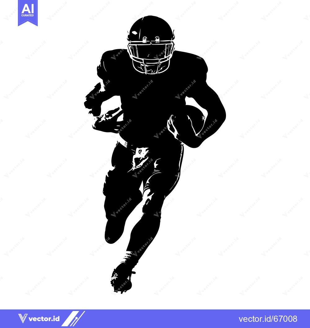 Premium Vector dari Silhouette of a Football Player Running with the Ball