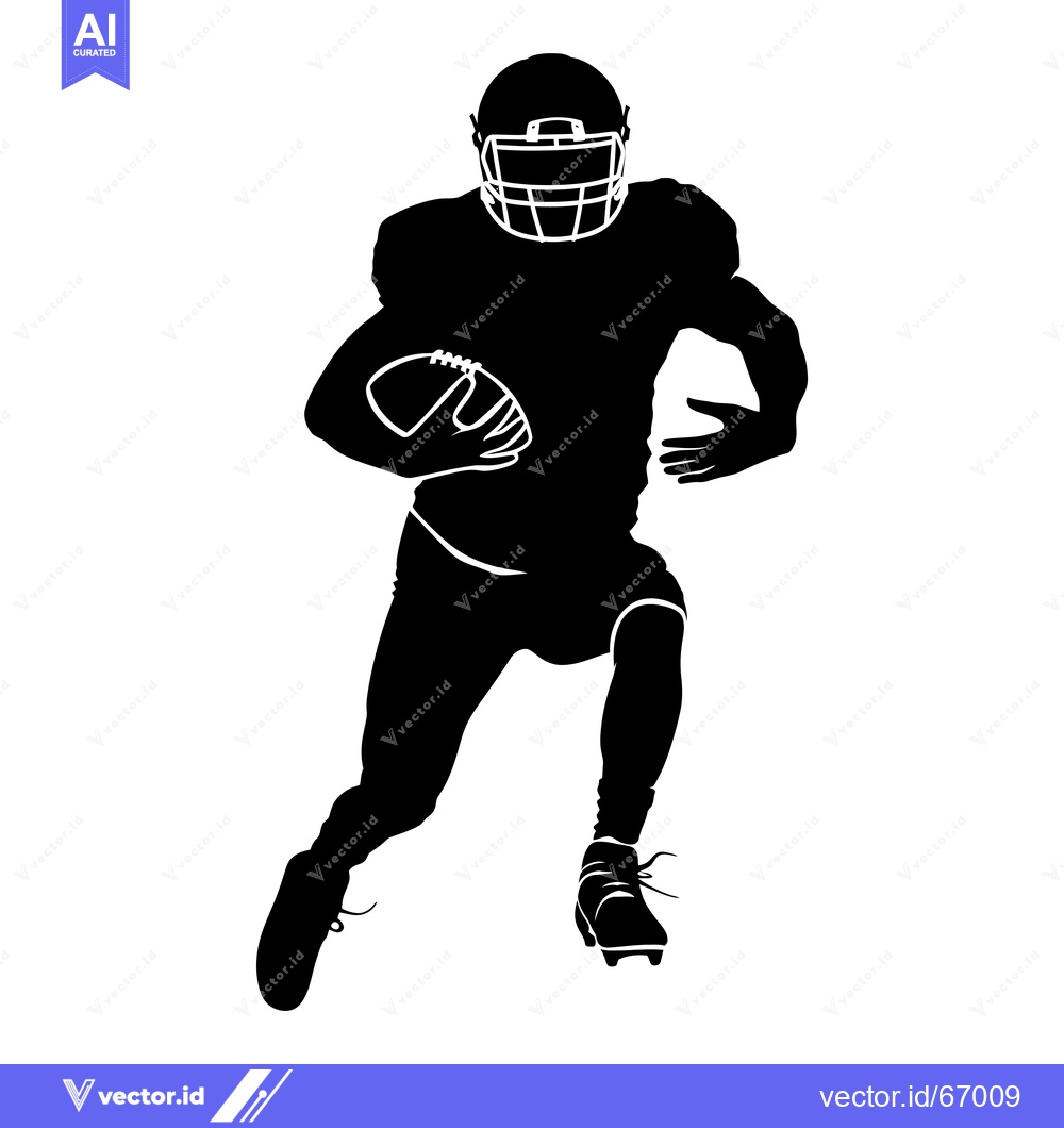 Premium Vector dari Silhouette of a Football Player Running with the Ball