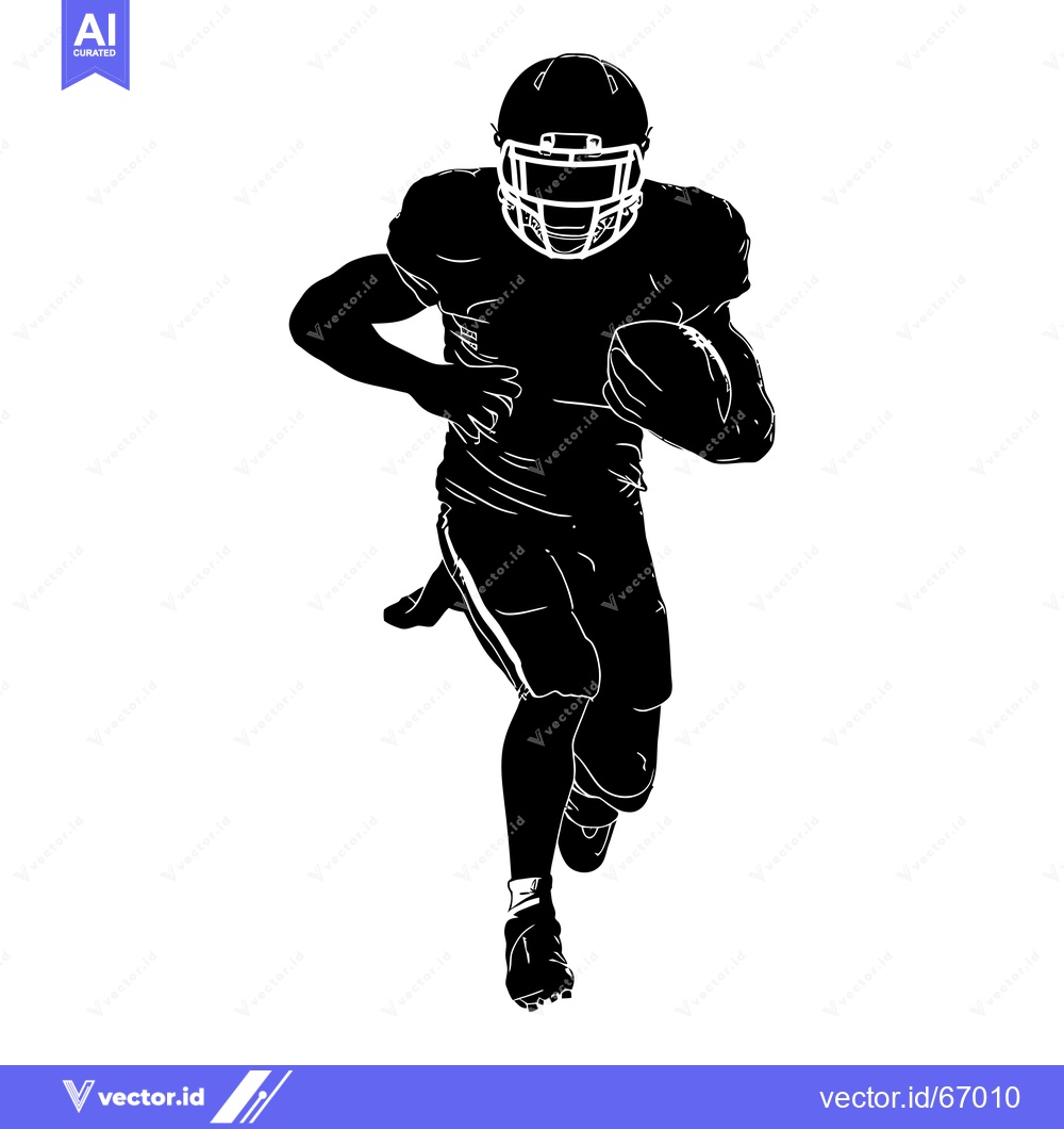 Premium Vector of Silhouette of a Football Player Running with the Ball
