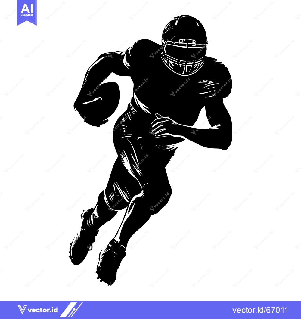 Premium Vector of Silhouette of a Football Player Running with the Ball