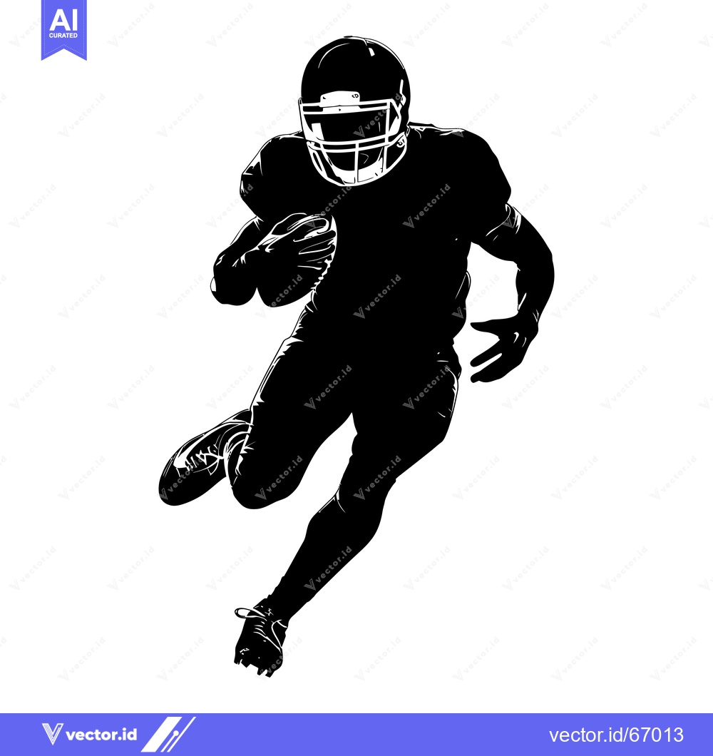 Premium Vector dari Silhouette of a Football Player Running with the Ball