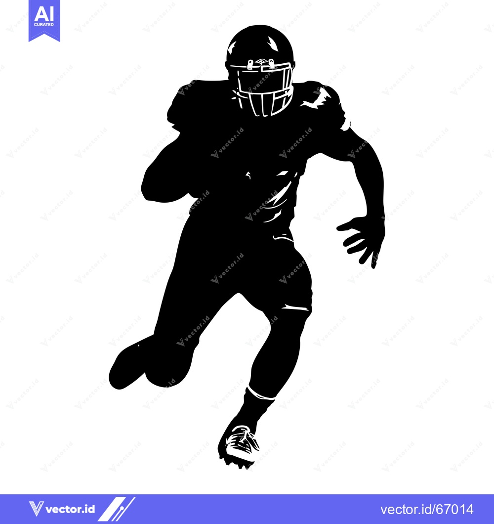 Premium Vector dari Silhouette of a Football Player Running with the Ball